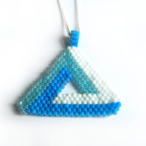 Blue Penrose Triangle Illusion Pendant