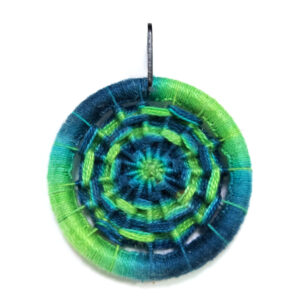 Green and Blue Swirl Dorset Button Pendant