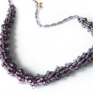 Purple Spiral Stitch Necklace