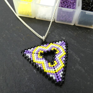 Non-Binary Pride Beaded Triangle Necklace