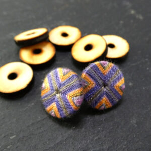 Multicoloured Death's Head Button Stud Earrings