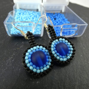 Blue Bullseye Earrings