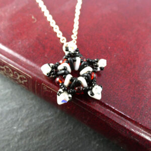 Red White and Black Pentagon Pendant