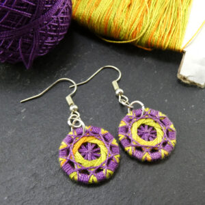 Autumnal Gradient Zwirnknopfe Button Earrings