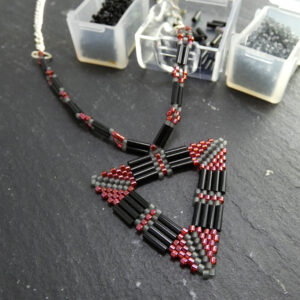 Pink and Black Triangle Necklace