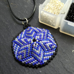 Beaded Star within a Circle Pendant