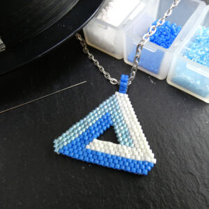 Blue Penrose Triangle Illusion Pendant