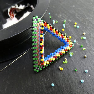 Triangular Geometric Beadwork Ring