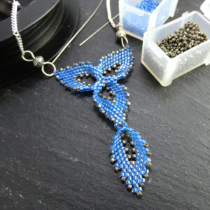 Blue Russian Leaf Necklace