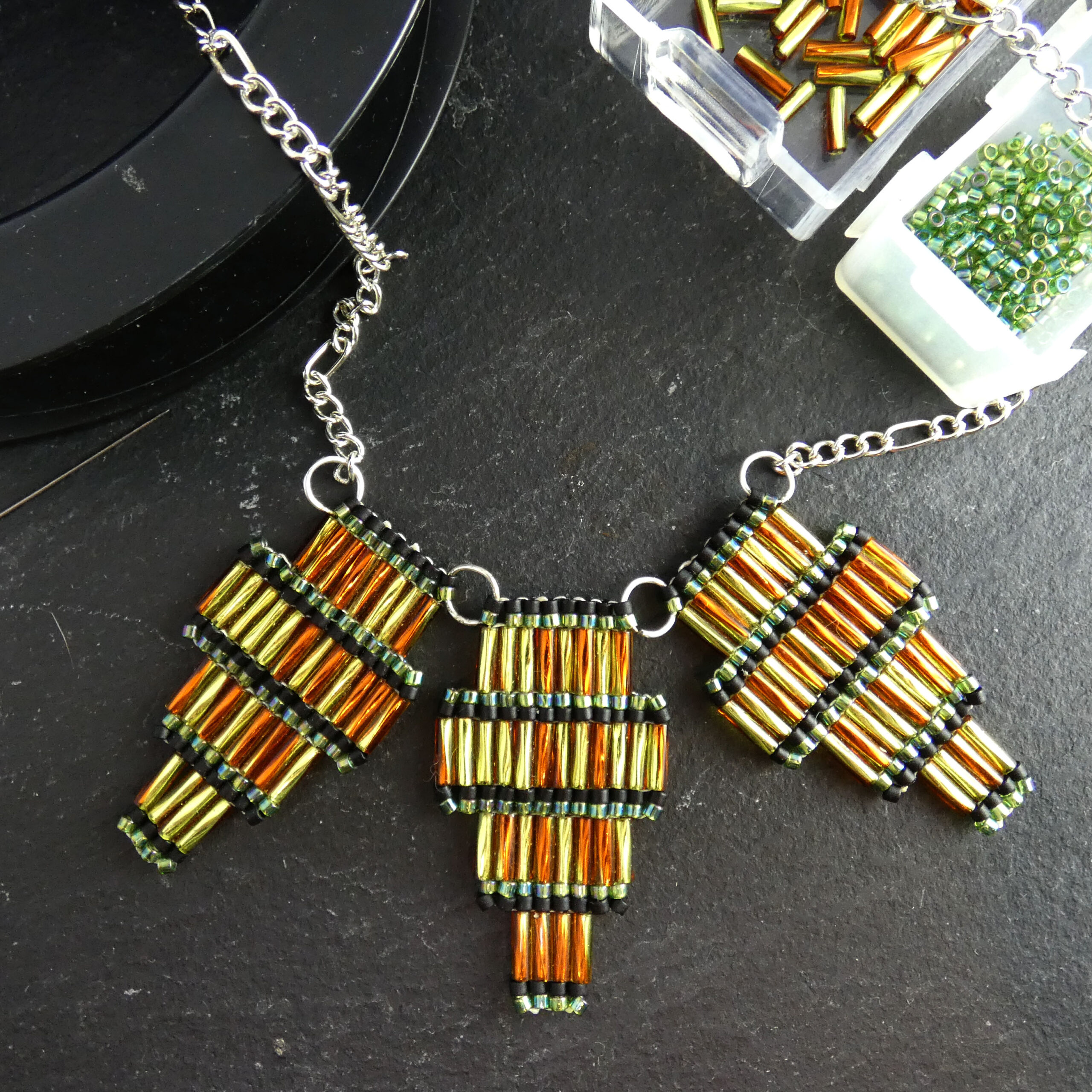 Art Deco Ladder Stitch Necklace - Image 2