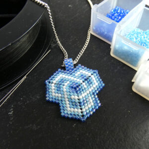 Blue and White Celtic Knot Pendant