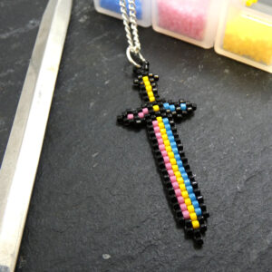 Pan Pride Beaded Sword Necklace